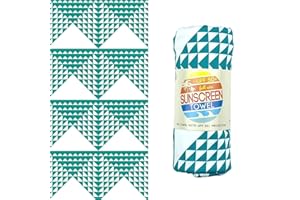 LUV BUG CO Luv Bug UPF Pool/Beach Towel, Sunscreen Towel, UV Protection, UPF 50+, Sand Free, Absorbent, & Quick Drying for Swimming, Beaches, Camping, & Travel (28.5" x 58.5", Green Triangles)