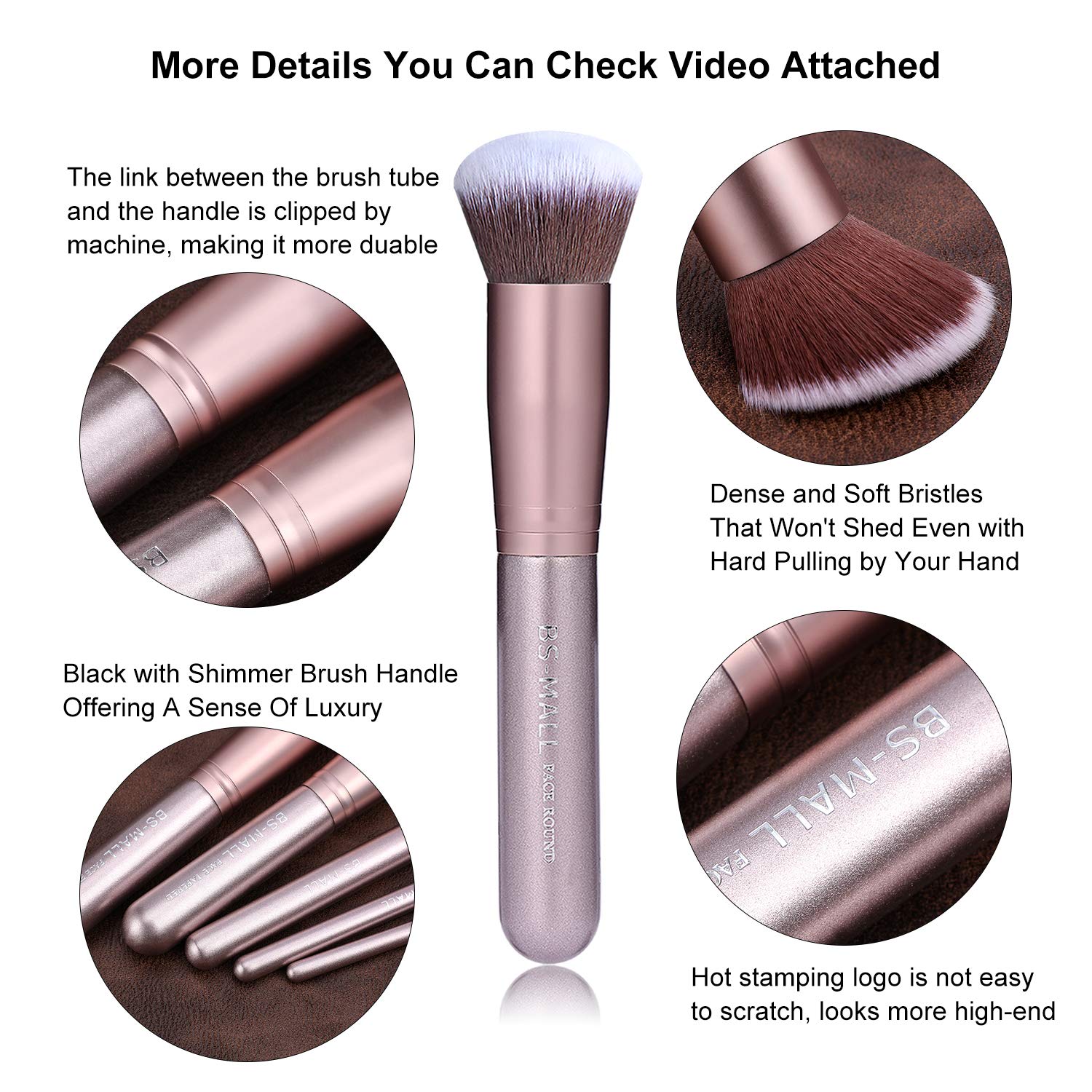 BS-MALL Makeup Brush Set 18 PCS Premium Synthetic Kabuki Foundation Eyebrow Eyeshadow Concealer Blending Eyeliner Comestic Brushes Champagne (Purple Silver): Beauty