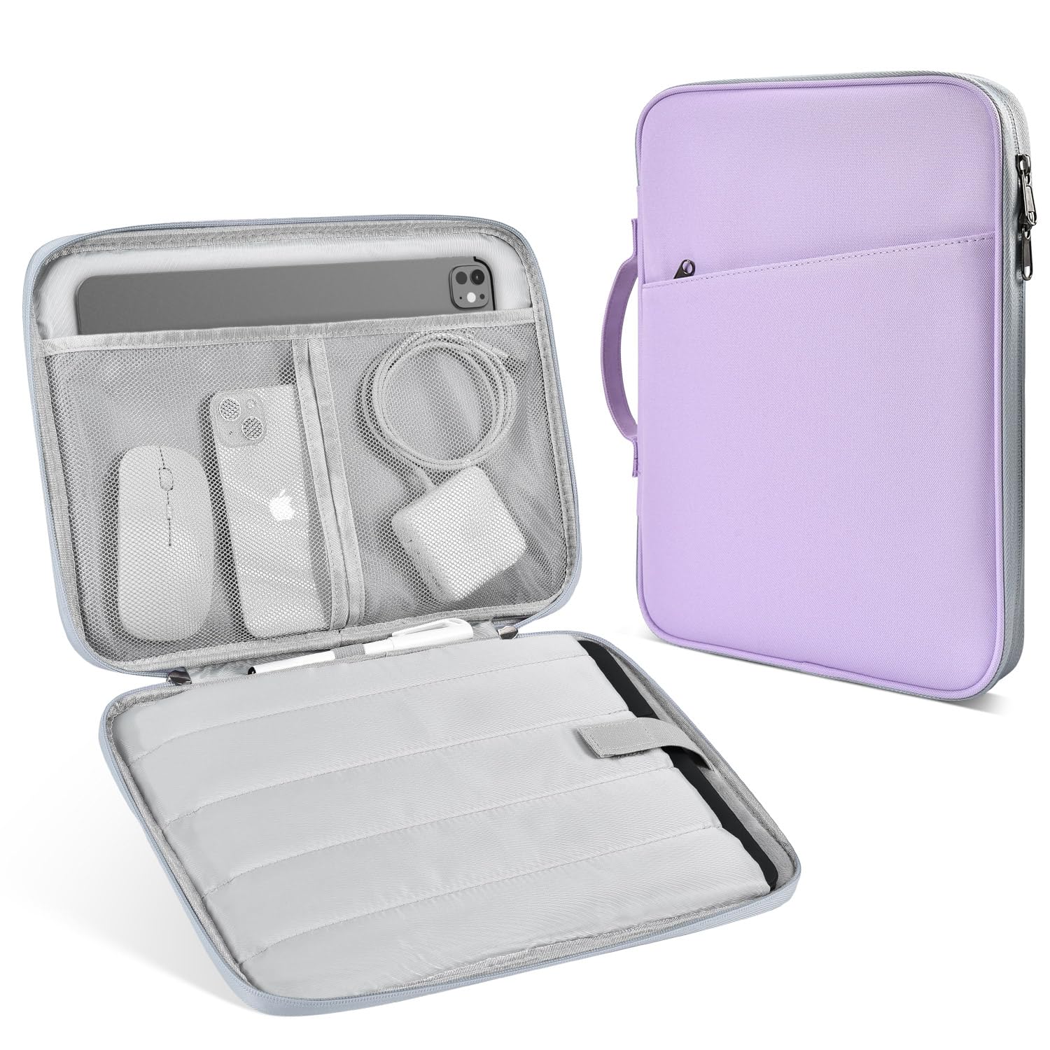 View 1 of 13 Inch Laptop Sleeve Case for 2025 MacBook Air 13-inch M4 A3240, MacBook Air 13.6-inch M3 M2 A3113 A2681,Travel Carrying Computer Cover Bag with Accessory Pocket, Purple
