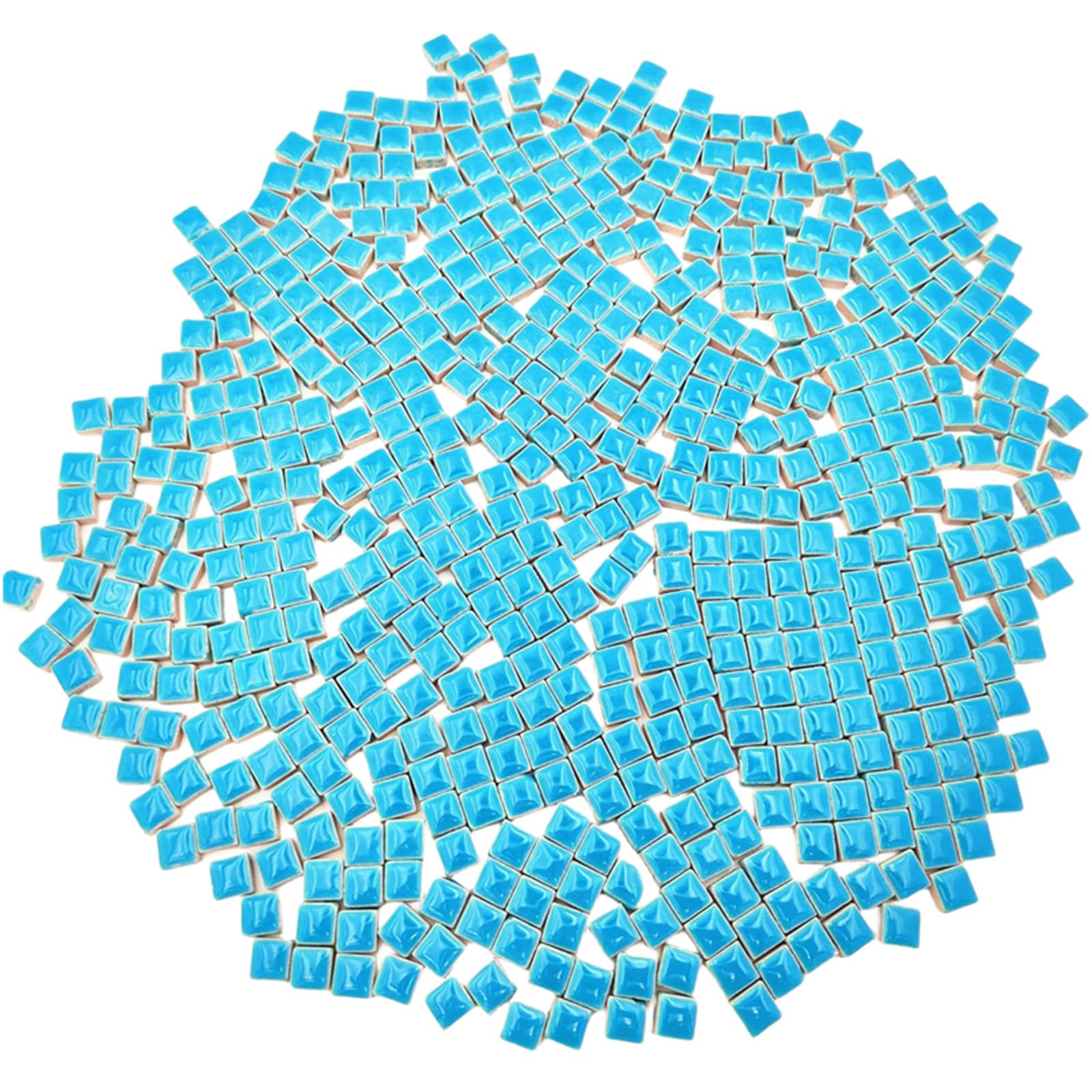 500g Square Ceramic Mosaic Tiles, 500PCS 1 * 1CM Handmade Making Creative Micro Mosaic Pieces for Lovers DIY Mosaic Projects and Home Decorations (Sky Blue)