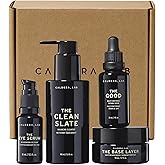 Caldera + Lab Men’s Anti-Aging Skincare Kit – The Regimen Rich + Eye Defense: Cleanser, Moisturizer, Night Serum & Eye Serum for Firmer, Smoother, Hydrated Skin | Clean Ingredients