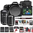 Canon EOS 80D DSLR Camera with 18-135mm Lens (1263C006) + EF-S 55-250mm Lens + 64GB Memory Card + Case + Corel Photo Software + LPE6 Battery + External Charger + Card Reader + More (Renewed)