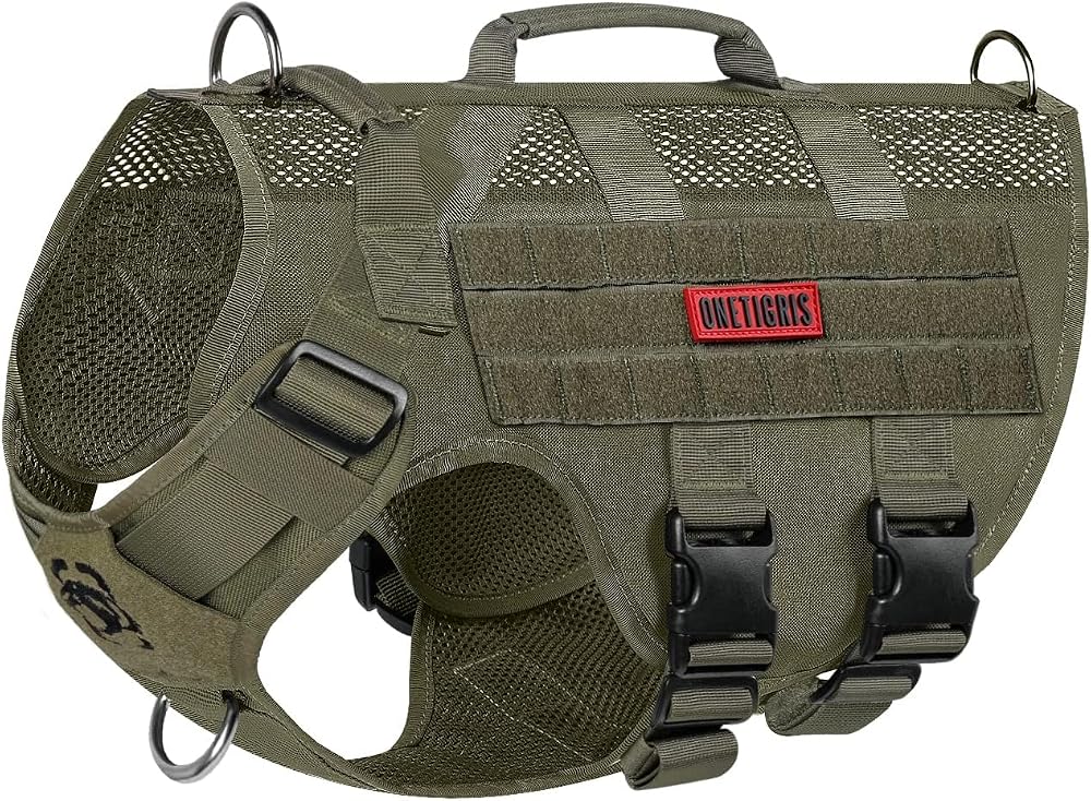 OneTigris No Pull Dog Harness Small to XL Mesh MOLLE with Handles