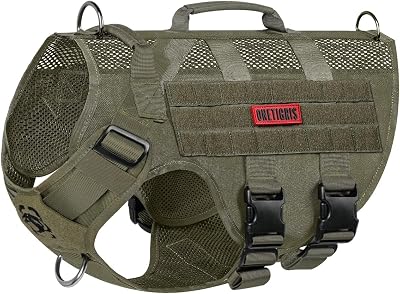 OneTigris No Pull Dog Harness Small to XL Mesh MOLLE with Handles