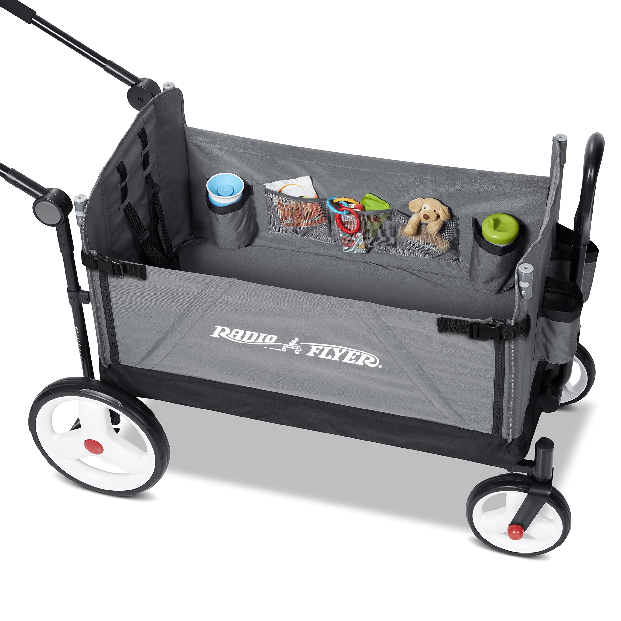 Stroller Wagon for Kids, Baby Stroller, Utility Cart, Rolling Cart, Radio Flyer City Luxe Stroll 'N Wagon, for Ages 1+ Years, Gray