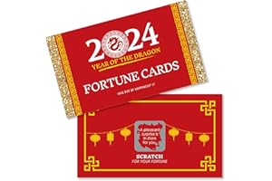 Big Dot of Happiness Chinese New Year - 2024 Year of The Dragon Game Scratch Off Fortune Cards - 22 Count