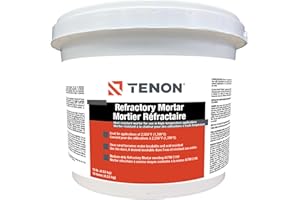 Tenon Refractory Mortar - High Temperature Mix for Fireplaces, Fire Pits, Chimneys, Parging, Brick, Clay, and More, White in 
