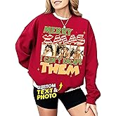 H-DEWALL Custom Shirts Crewneck Sweatshirt Customized Gifts for Christmas Halloween Thanksgiving Holiday Party Sweater Hooded