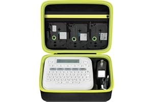 GWCASE Case Compatible with Brother P-Touch PTD220 D210 Home/Office Everyday Label Maker, Storage Holder Carrying Organizer for Label Tapes, AC Adapter, Charging Cables (Box Only) - Black