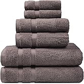 SOFE H&L | Olea Luxury Turkish Cotton Bath Towels Set of 6 : 2 Bath Towels 2 Hand Towels 2 Wash Cloths, Dark Gray | Thick, Premium, Soft, Durable, Absorbent - Hotel Quality Towel Sets for Bathroom