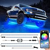 Exterior Car Underglow LED Strip Lights, Universal RGB Neon Accent Lights with Music Mode, Multicolor Waterproof Underbody Le