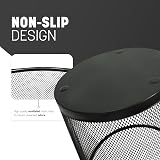 KEPLIN Round Trash Can Bin 1 Pack Charcoal Black Non-slip Mesh Bin view 4