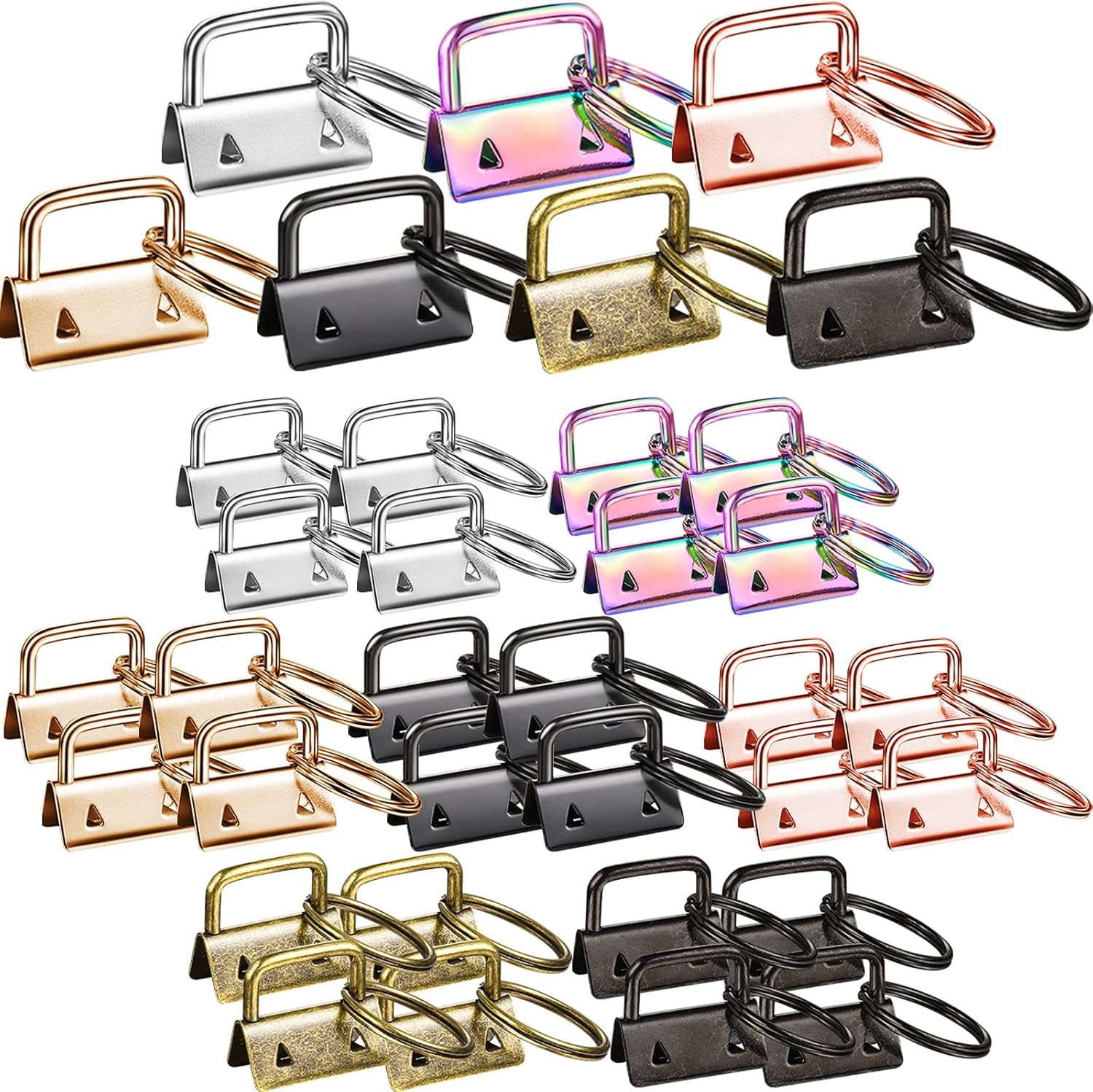 35 Pieces Key Fob Hardwares, Keychain Fob Hardware for Wristlet