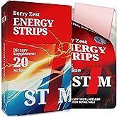 Berry Zest Fast Dissolving Oral Energy Strips (50mg Caffeine) | Instant Absorption Mouth Melts | Jitter-Free Focus, Stay Alert & Awake | Convenient Energy for Driving, Work & Travel | Zero Calories