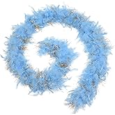 Handy Lidy 60g 72" Long Light Weight Chandelle Feather Boa Women Adult Turkey Boas for Party Costume