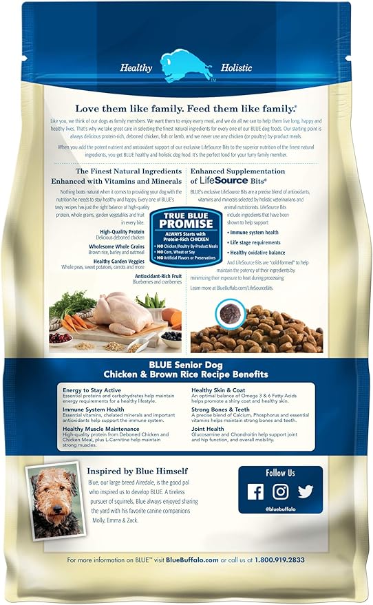 blue buffalo senior dog food ingredients