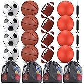 HyDren Sports Balls Set for Teen Adult, Include Official Size Basketball Soccer Ball Football Playground Ball with Pump and Equipment Carry Bag Back to School Sports Gift