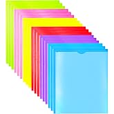 WOT I Heavy Duty Folders with Clear Front Pockets -18 Pack, Extra Thick Plastic Folders with 3 Pocekts and 3 Prongs for Letter Size Paper/Assorted Colors/School/Work/Home Use