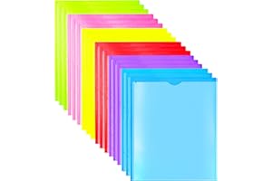 WOT I Heavy Duty Folders with Clear Front Pockets -18 Pack, Extra Thick Plastic Folders with 3 Pocekts and 3 Prongs for Letter Size Paper/Assorted Colors/School/Work/Home Use