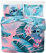 Jay Franco Disney Lilo & Stitch Floral 100% Cotton Double Duvet Cover Set