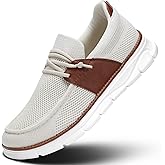 Mens Casual Slip in Boat Shoes Fashion Lightweight Slip On Loafers Walking Beach Sneakers Work Mesh Oxfords Soft Sole