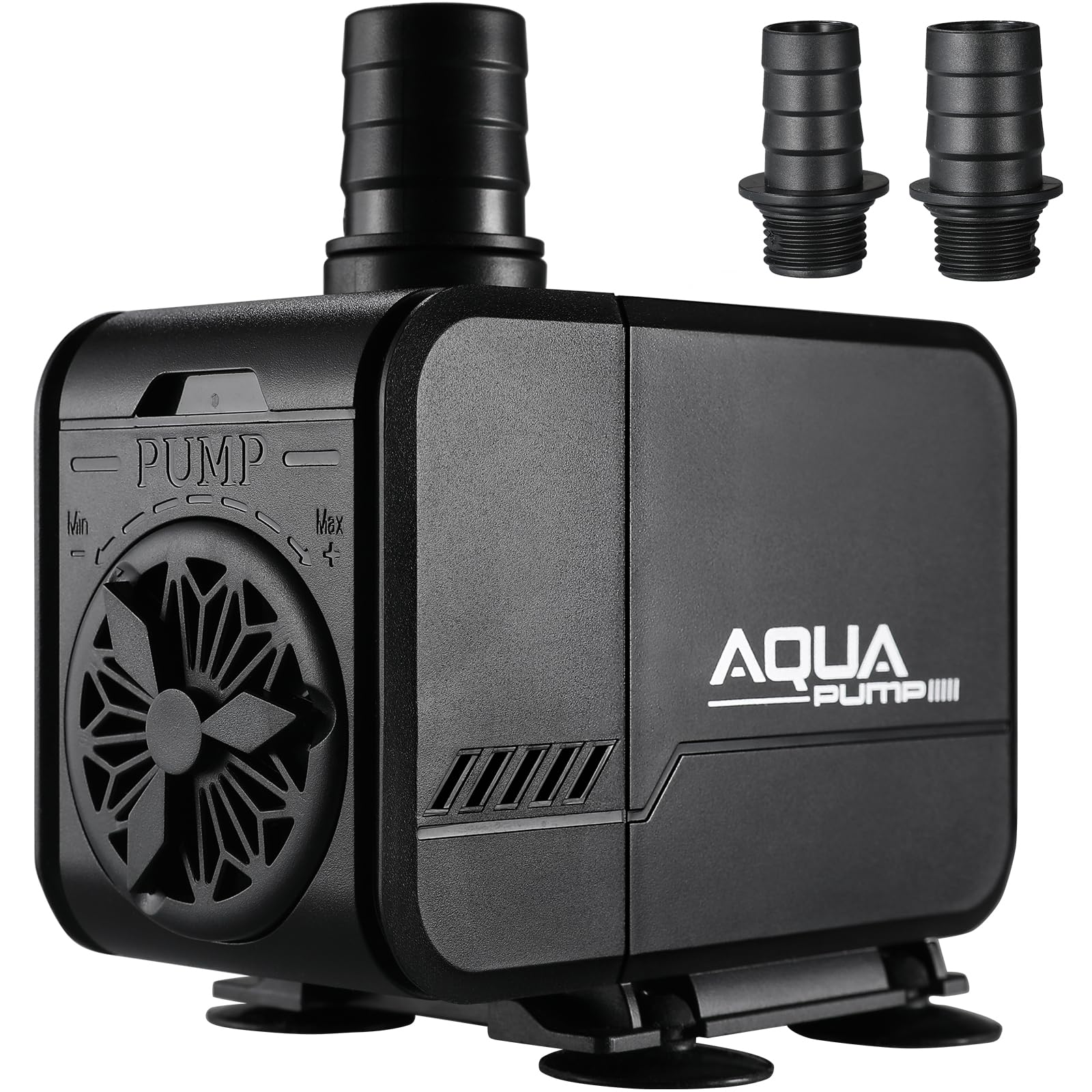 45W Aquarium Pump, Adjustable Flow Water Pump Pond Pump, 3000L/H Submersible Water Pump with Filter and 3 Nozzles 19mm / 22mm / 25mm, Max Delivery Head 3m, for Pond Fountains, Aquarium, Rock Garden