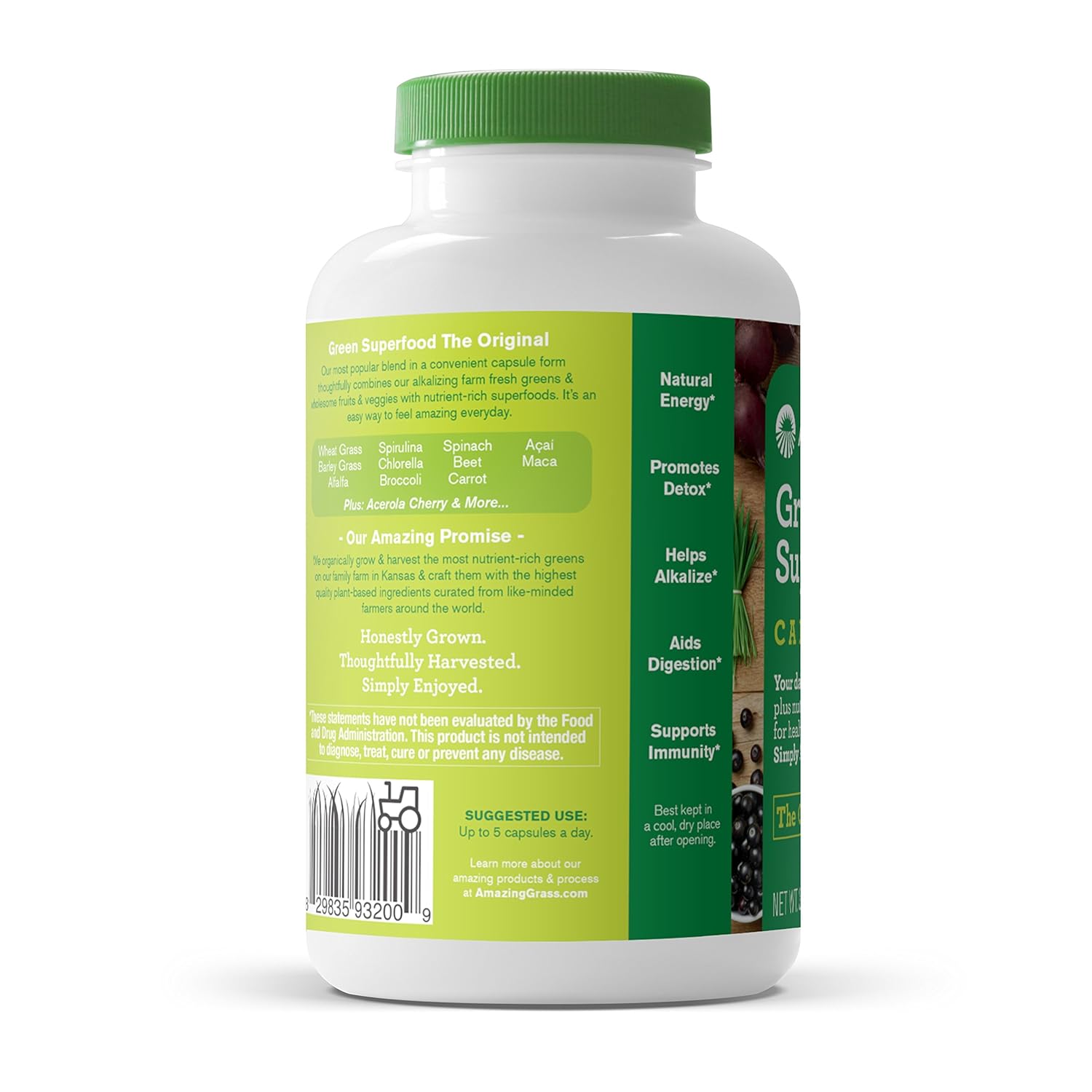 Amazing Grass Green Superfood Capsules: Super Greens with Spirulina, Chlorella, Digestive Enzymes & Probiotics, 150 Capsules : Amazing Grass Green Superfood : Grocery & Gourmet Food