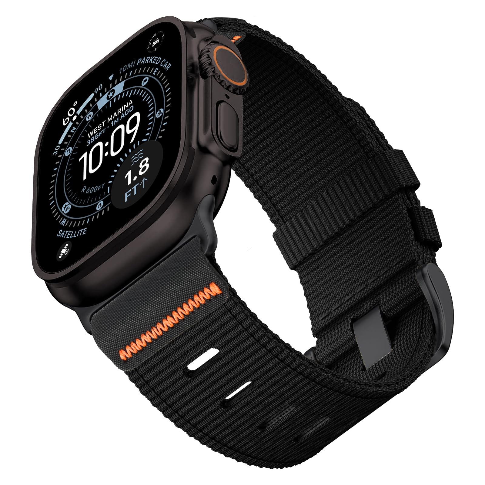 Tactical Nylon Bands for Apple Watch Band for Men 42mm 41mm 40mm 38mm,Rugged Military Fabric Sport Straps with Reinforced Connector for iWatch Series 11/10/9/8/7/6/5/4/3/2/1/SE