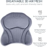 ADOV Luxury Bath Pillow with 6 Suction Cups Non-Slip 4D Air Mesh Headrest view 4