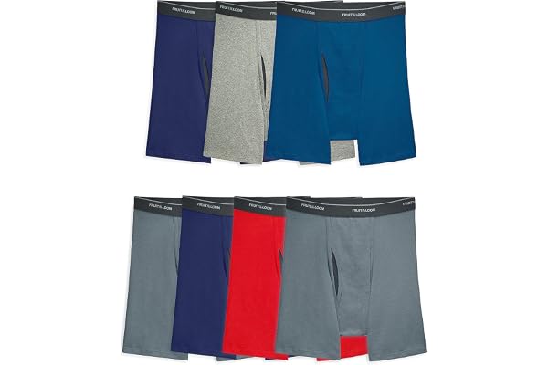 Fruit of The Loom Mens Coolzone Boxer Briefs, Moisture Wicking & Breathable, Assorted Color Multipacks