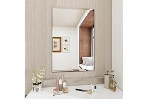 YUNSHANGGE Mirrors for Bathroom Sink, 28X40 inch Square Frameless Mirror, frameless mirrors for bathroom, Suitable for Living Room Bedroom entryway Mantel Hallway Decoration, Hang Horizontally or Vertically