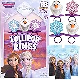 Disney Frozen Lollipop Rings, Individually Wrapped Candy Assorted Suckers, Themed Birthday Party Favors, 18 Count