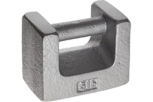 Rice Lake Cast Iron ASTM Class 7 Painted Grip Handle Test Weight, 5kg Mass