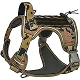 CBBPET Tactical Dog Harness No Pull,Reflective Military Dog Harness,Tactical Dog Vest with Molle & Sturdy Handle, Front Leash