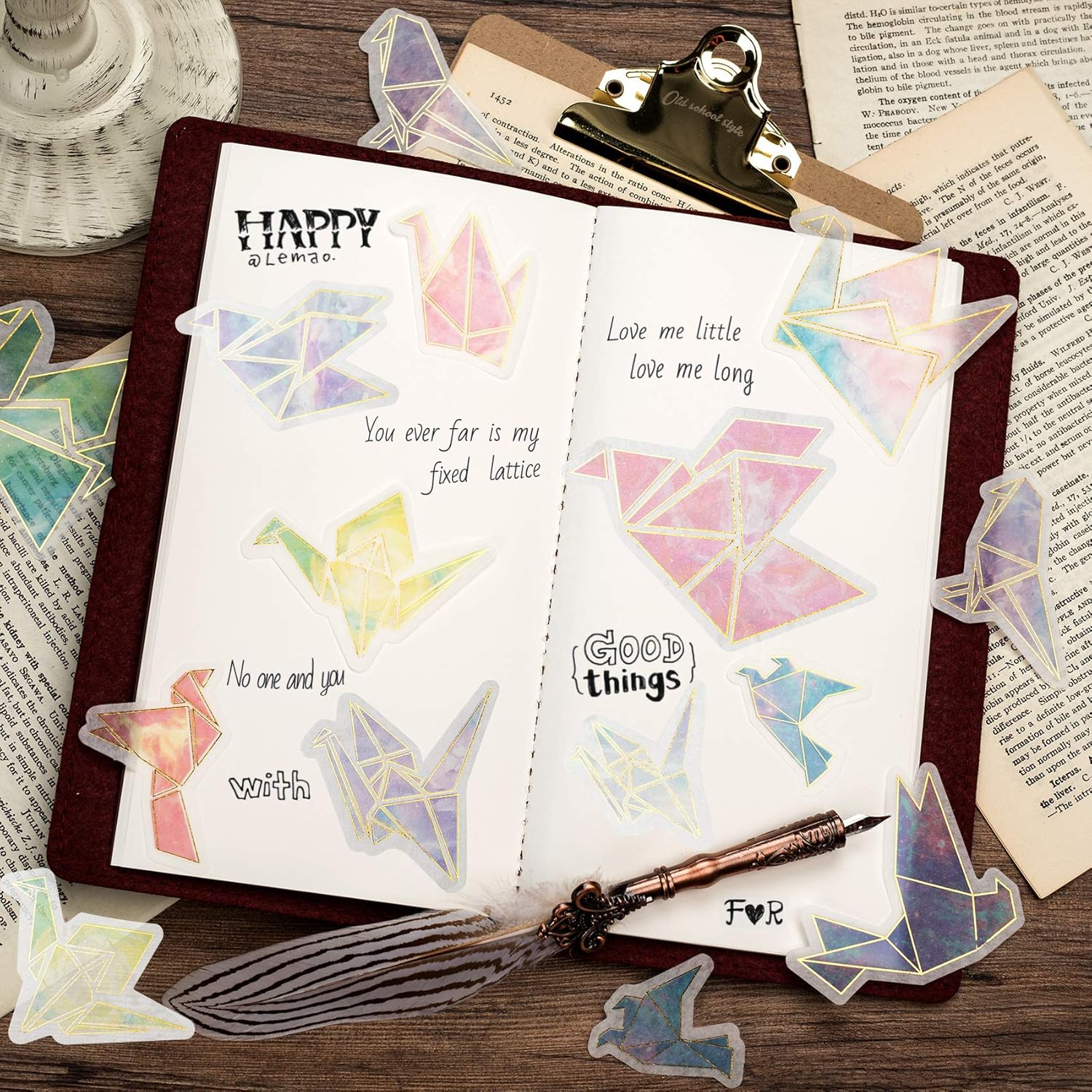 Luggage Pagow 1pcs Colourful Paper Bird Scrapbooking Stickers Paper Birds Kwaii Stickers Kids Patterns 3pcs Pattern 60pcs Sheet Room Scrapbook Notebook Envelopes Guitar Doraking Diy Decoration For Laptop Decorative Paper Scrapbooking Stamping
