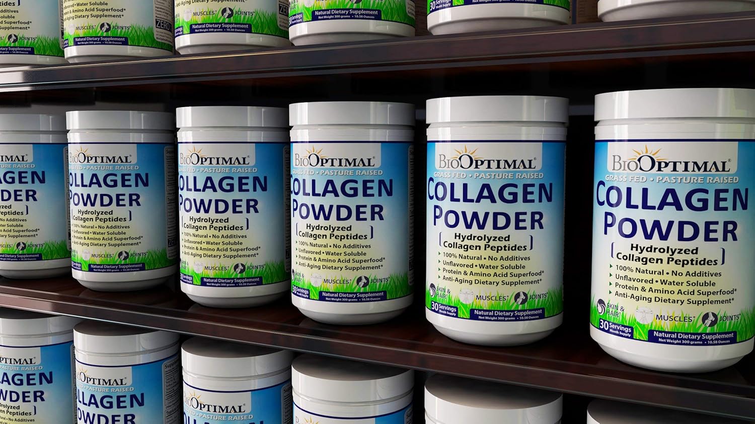 BioOptimal Collagen Powder - Collagen Peptides, Grass Fed, for Skin, Hair, Nails & Joints, Collagen Supplements for Women & Men, Pasture Raised, Dissolves Easily, 300 Grams: Health & Personal Care