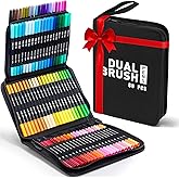 ALEMHOP 80 Coloring Markers for Adults No Bleeding, Dual Tip Fine & Brush Marker Pens, Art Colored Markers Set for Kids Adults Coloring Books Bullet Journaling Drawing