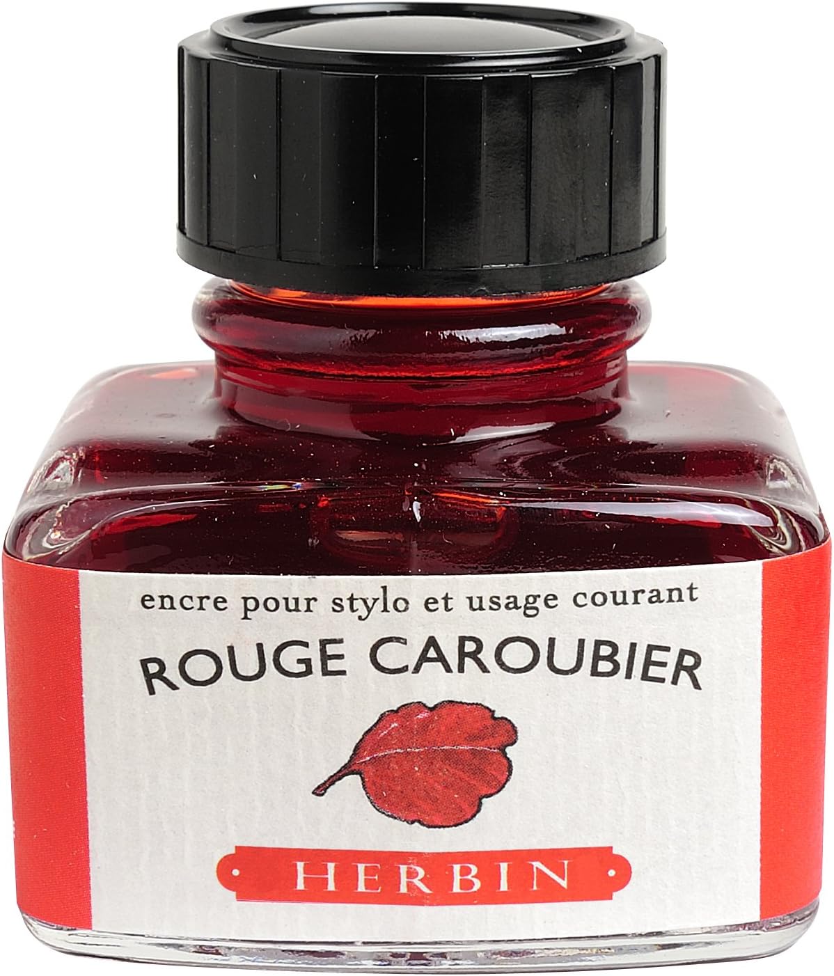 Jacques Herbin 13022T - One 30 ml Bottle of Ink for Fountain pens and rollerballs, Rouge Caroubier/Carob Tree red - Made in France - Calligraphy Writing