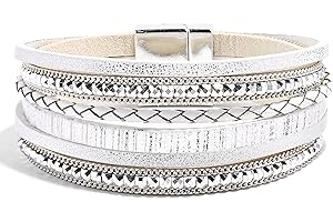 VIBILIA Boho Leather Wrap Bracelets for Women Multi-Layer Bracelets with Strong Clasp Jewelry for Women