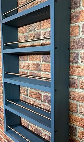 Gewürzregal 6 mit Metallstangen- hergestellt aus recyceltem Altholz - Upcycling