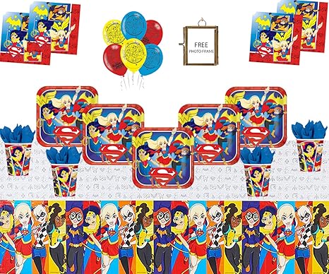 DC Super Hero Mädchen Party Supplies Kinder Geburtstag Geschirr Dekorationen DC Comics Party Pack 32 - Super Mädchen Ballons 