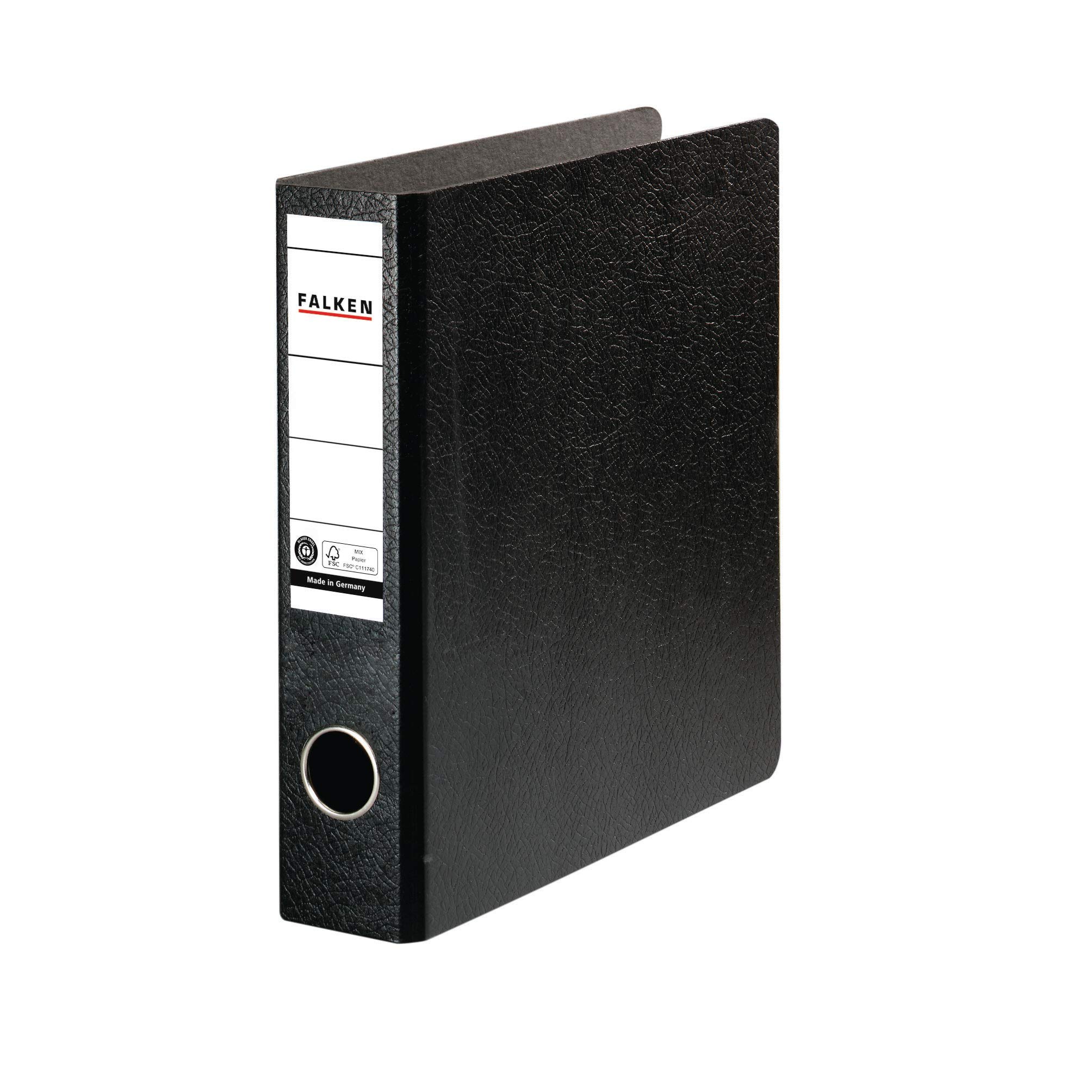 Original Falken folder special format hardboard. Made in Germany. 5 cm narrow DIN A5 high black Recipes ring binder File folder Letter file Office folder Cardboard folder Slotted folder Blue Angel