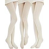 JaGely 1/2/3 Pair White Lace Tights for Women White Fishnet Hollow out Knitted Tights Lolita Stockings Lace Strips Pantyhose