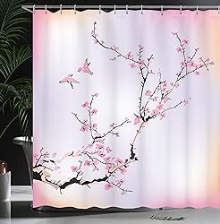 Ambesonne Nature Shower Curtain, Flowers Buds and