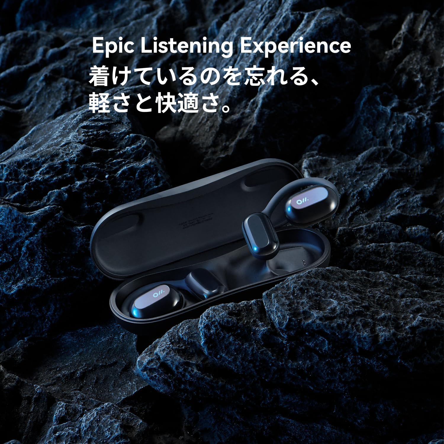 Oladance OWS1 Open Ear Headphones, Wireless Bluetooth 5.2 Headphones Air Conduction, Up to 16 Hours Battery Life with Carry Case, High Sound Quality with Dual 16.5mm Drivers Interstellar Blue