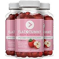 Flat Tummy Tea Apple Cider Vinegar Gummies, Detox & Weight Management with The Mother, Vegan, Non-GMO Made with Apples…