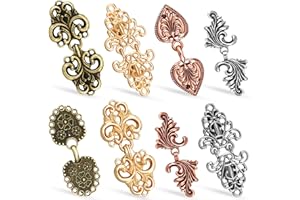 ZELARO 8 Piece Vintage Sweater Cardigan Collar Clips - Retro Shawl Scarf Clasp Decorative Brooch for Women, Girls Gift