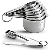 Spring Chef Stainless Steel Measuring Cups and Spoons Set of 14 with Leveler, Nesting Kitchen Metal Measuring Cups and Spoons
