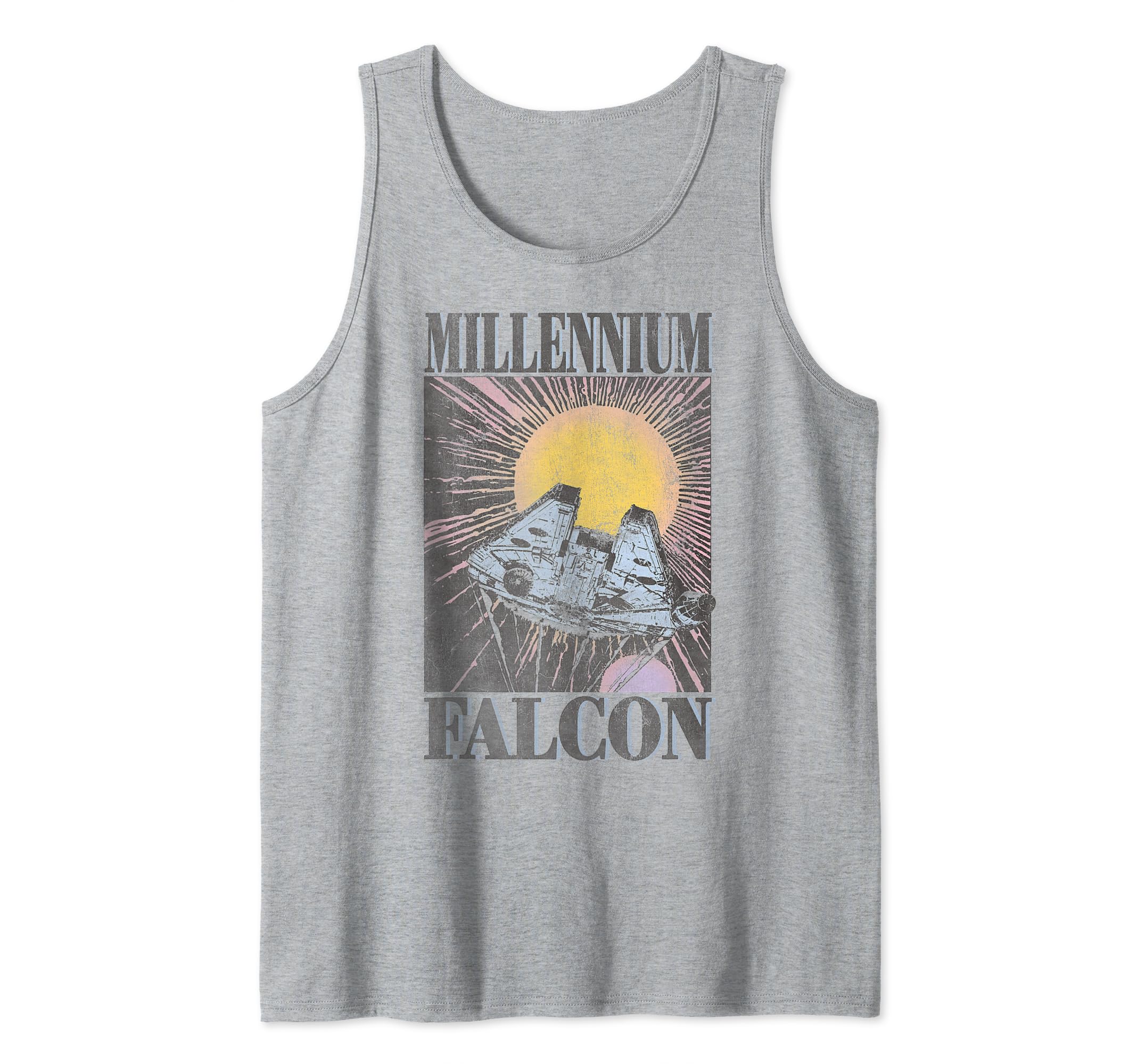 Star Wars Millennium Falcon In Flight Poster Tank Top