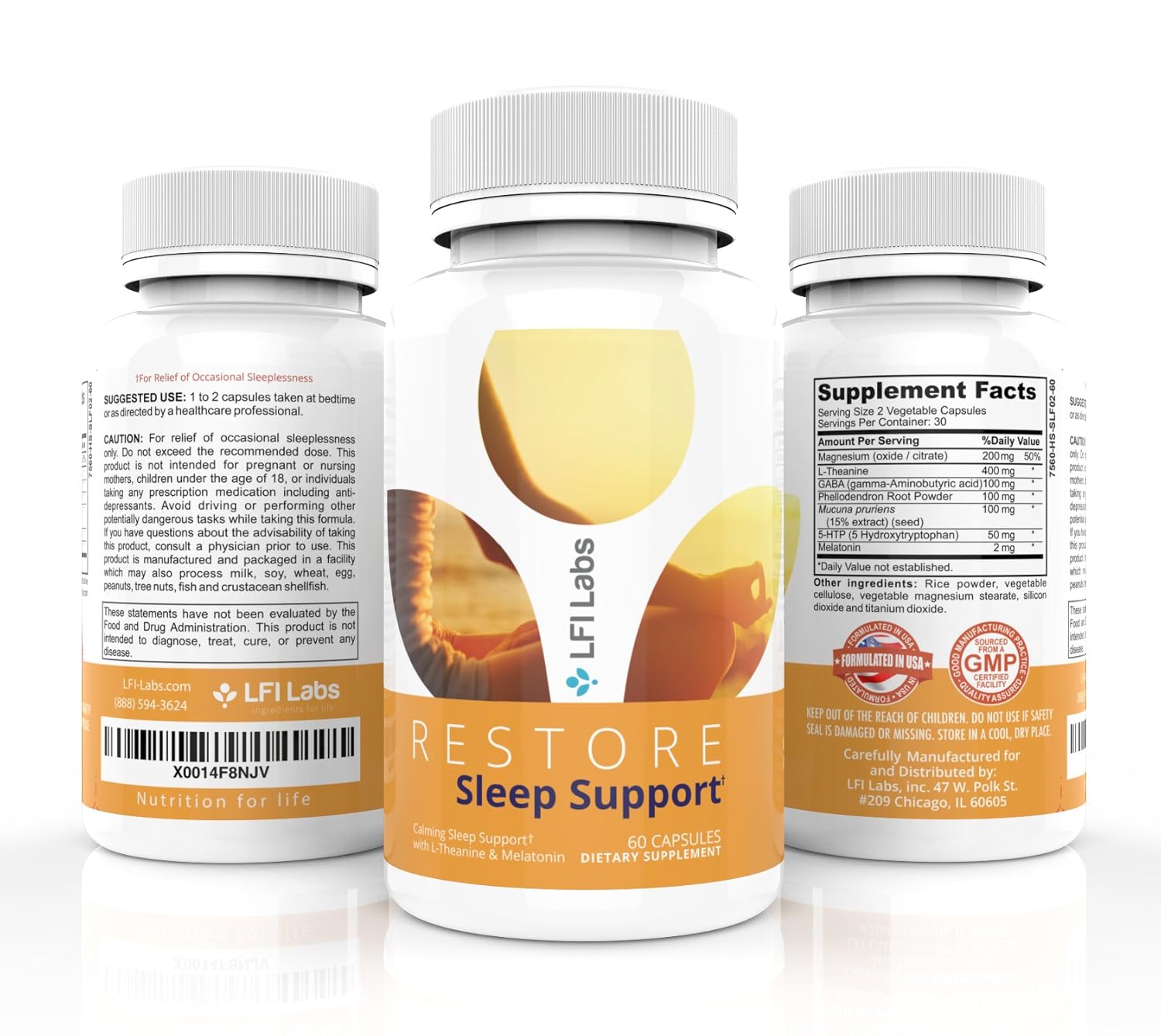 Amazon.com: Natural Melatonin Sleep Aid Supplement – with L-Theanine, 5 HTP & Antioxidants – Sleeplessness Support for Men & Women, Helps Soothes, ...